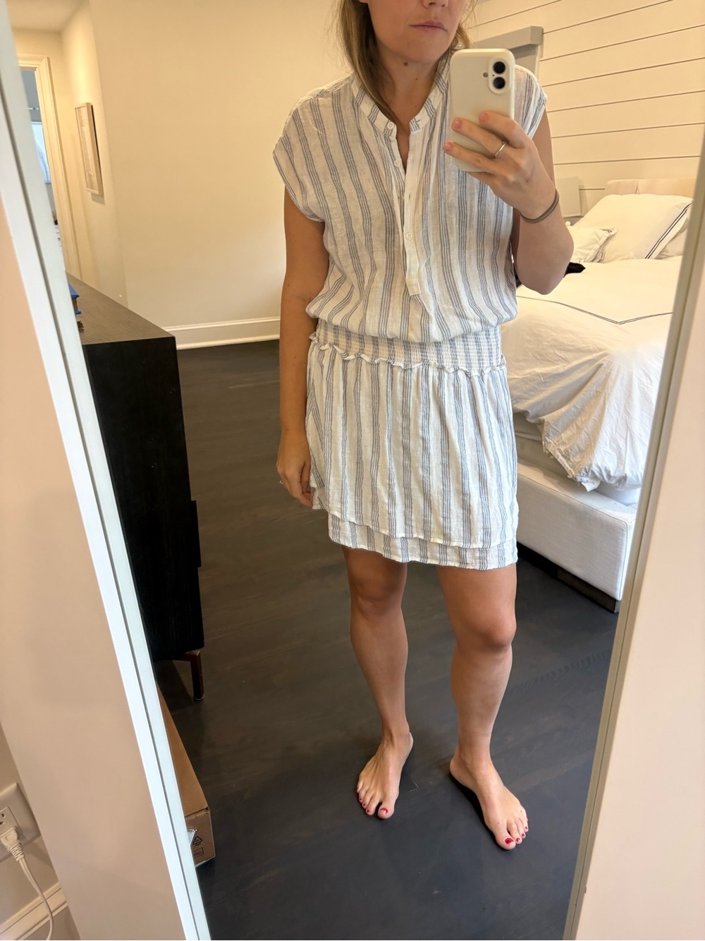 Rails Casual Blue and White Striped Short Dress